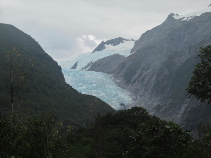 Le glacier Frantz Josef - plus impressionant de loin....