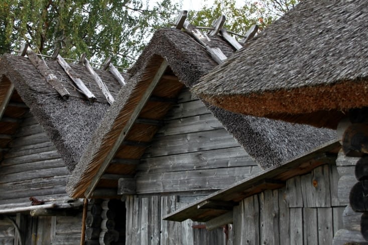 Les maisons traditionnelles des pêcheurs dans le village d'Altja.