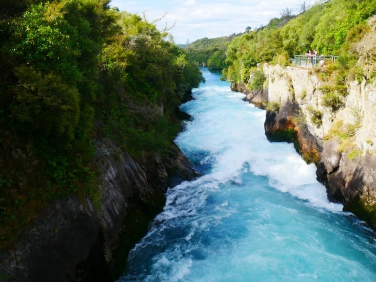 Sur la route après la randonnée : Huka falls