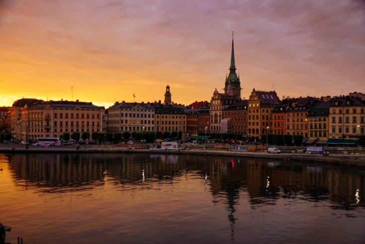 Stockholm au coucher du soleil