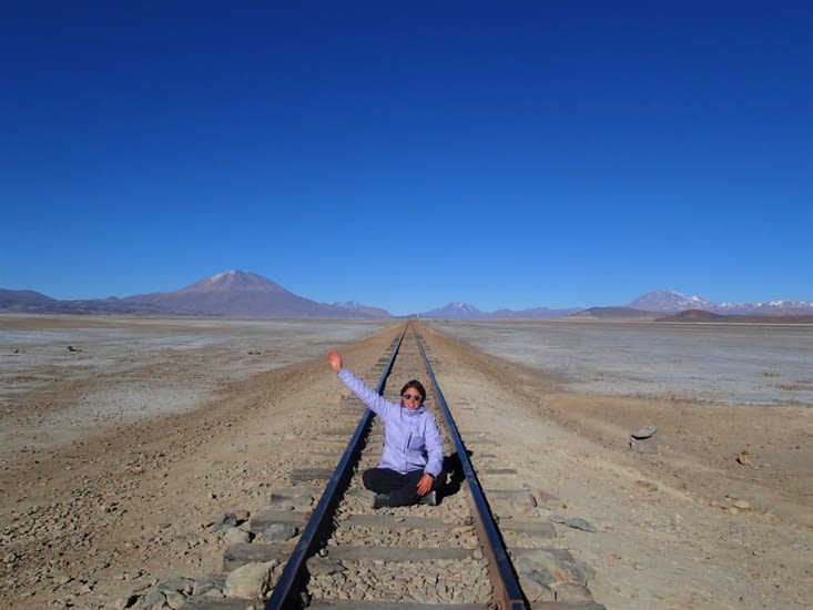 Chemin de fer séparant le désert d'Uyuni et de Chiguana qui ne faisait qu'un avant.
