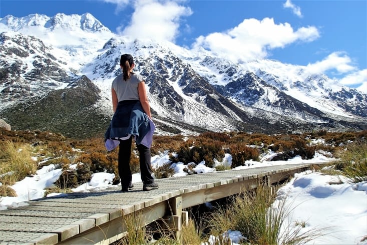 C'est parti pour la randonnée Hooker Valley, classée comme l'une des plus belles de NZ.