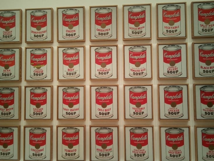 Après les Campbell soup version  Wahrol, 1964...