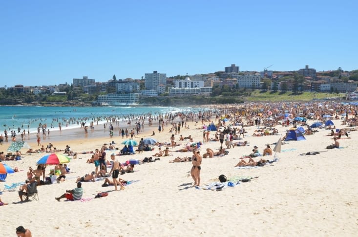 La plage blindée de monde