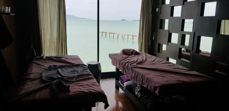 La vue de notre salle de massage ?