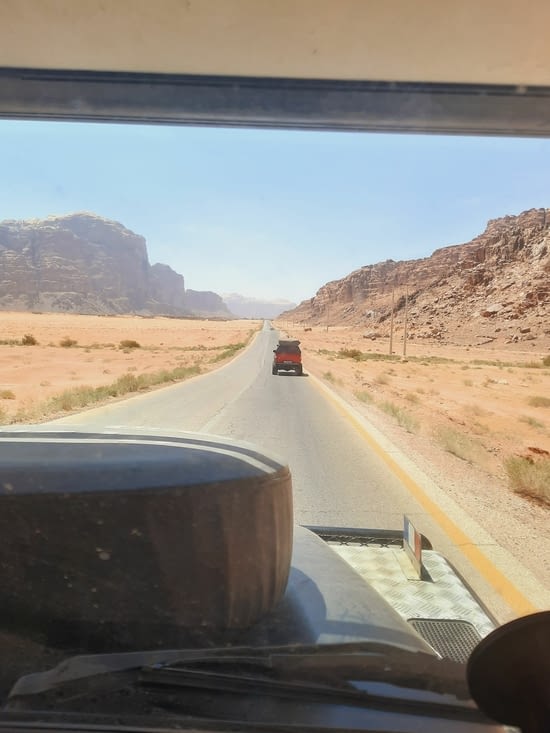 Départ vers l’accès du Wadi Rum …