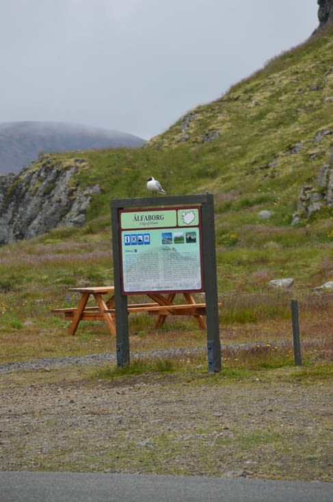 Après plusieurs dizaines de minutes passées ici nous concluons donc que le majordome du palais se tient sur le panneau touristique... Il n'a pas bougé pendant tout ce temps !