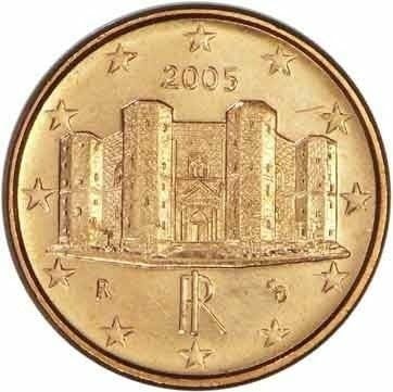 La pièce italienne d'un centime d'euro représente le Castel del Monte