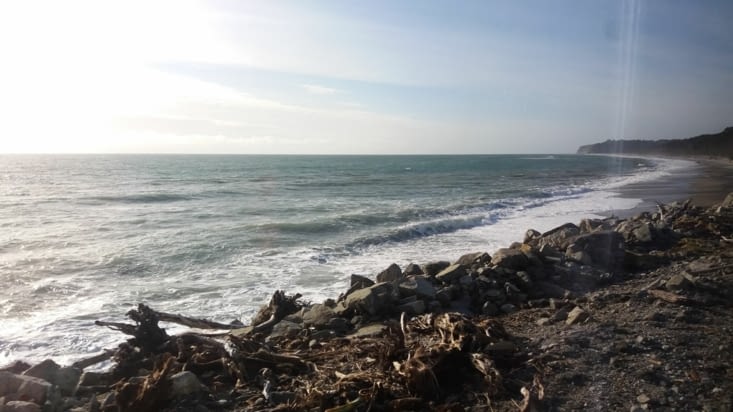 Bruce Bay (depuis le bus, désolée pour les reflets).