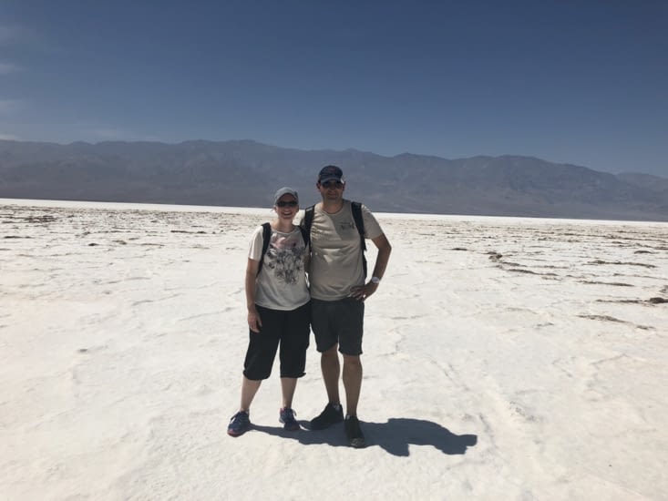 2 kms A/R sur le sel, et il fait très très chaud... 45 degrés... on cuit