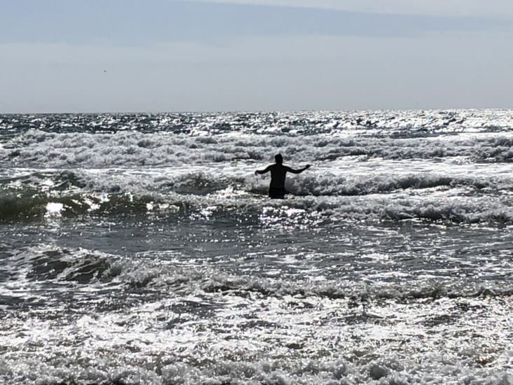 L’eau est très froide... bravo Marc !!!!