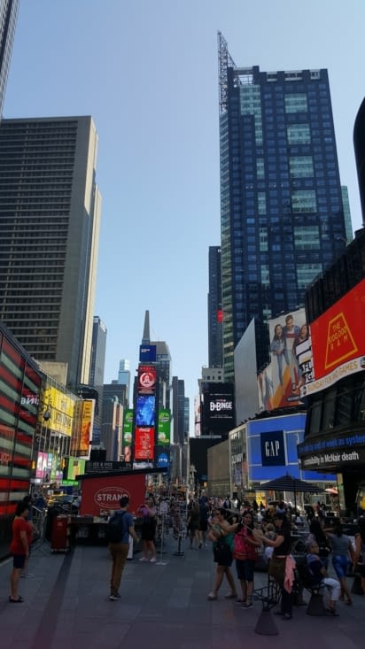 Arrivée à Times Square dans la matinée