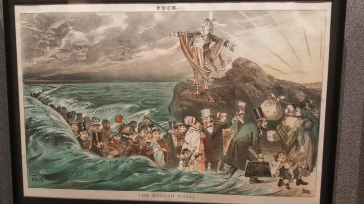 L'Amérique ouvrant ses portes aux immigrants