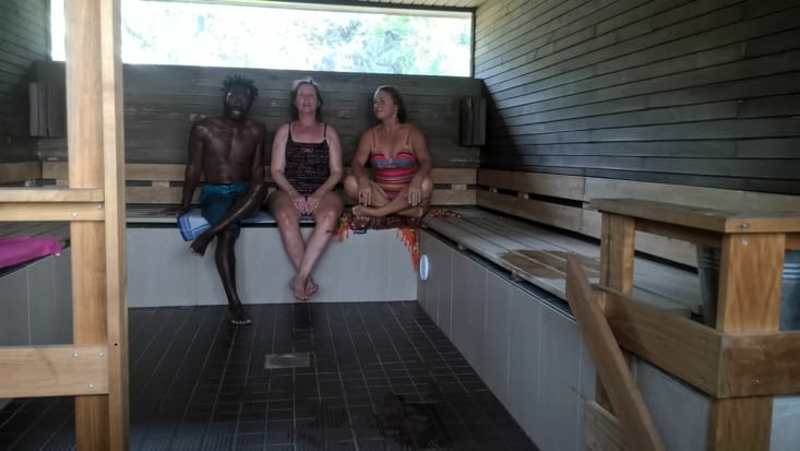 Avant d'aller visiter le port de Naanthali, sauna obligé !