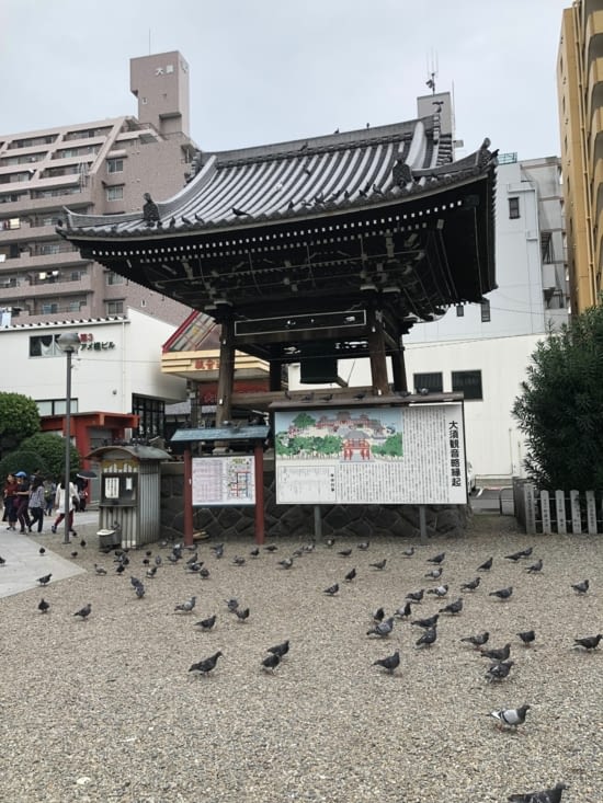 Le Ttemple Osu-kannon et ses pieux pigeons
