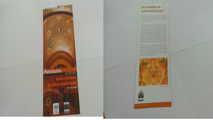 Voici des explications du patrimoine a Aix-les-Bains. La mosaique du Casino Grand Cercle.