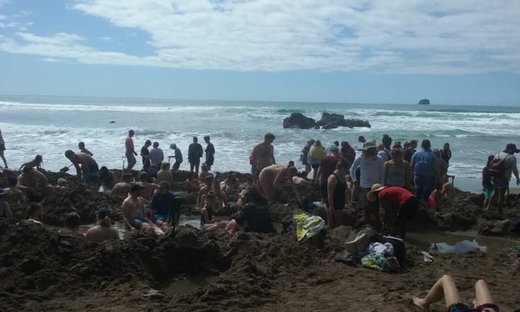 Hot water beach et ses touristes