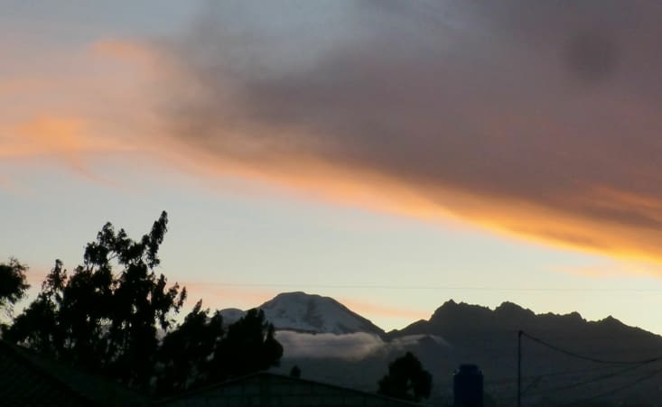 Le Chimborazo, volcan le plus haut d'Equateur à 6300m . Certains disent que c'est
