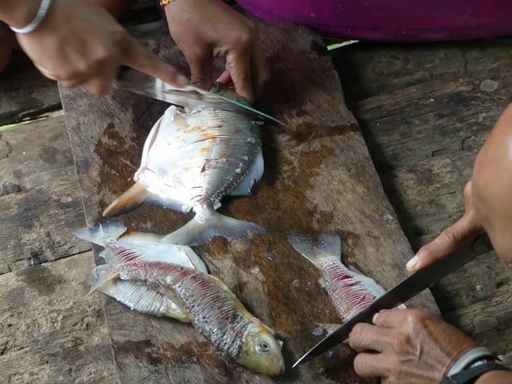 les poissons sont finement découpés pour que les arêtes soient facilement détachables.