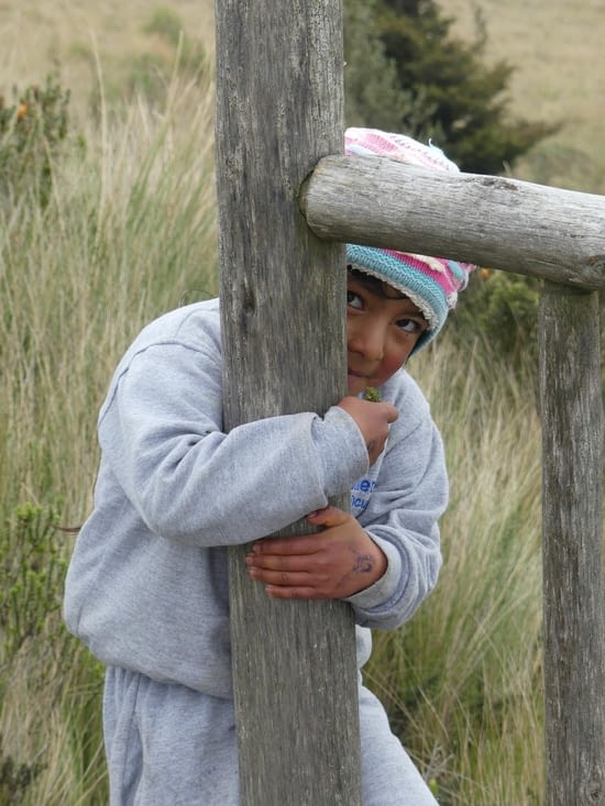 je n'ose pas parler avec les petits touristes ;je joue à cache-cache avec eux!!!