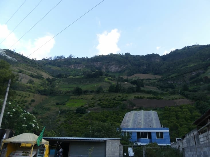 arrivée à Banos de agua santa ,rien que ça! Nichées au pied du volcan les terres sont