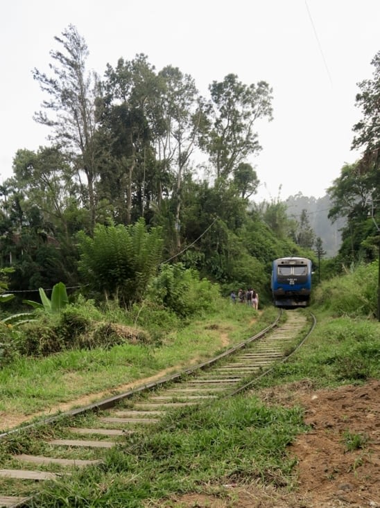 Et, ah ah, le voilà, on l’entend klaxonner de loin dans la montagne : le train !!
