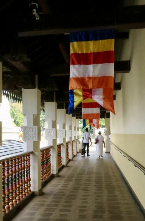 Les couleurs du drapeau bouddhique.