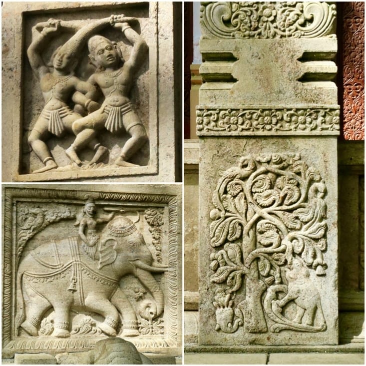 A l’extérieur du temple principal.