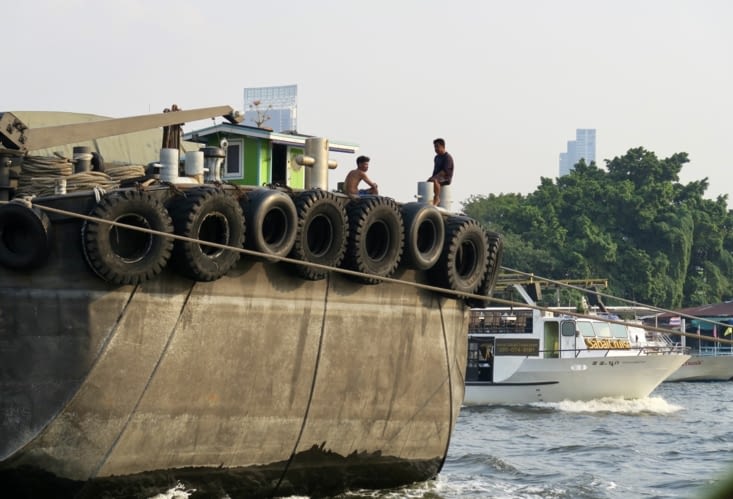 Le fleuve transporte beaucoup de touristes... mais aussi des tonnes de marchandises.