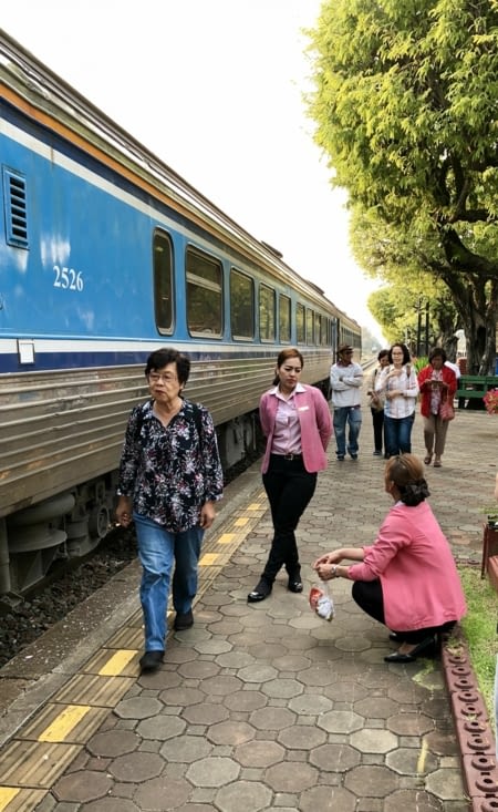 Petite pause pour les hôtesses aussi (en rose)