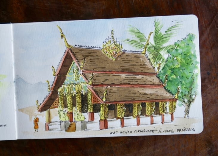 Première aquarelle laotienne