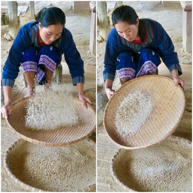 Les bons grains sont triés avec l’étape du tamis.