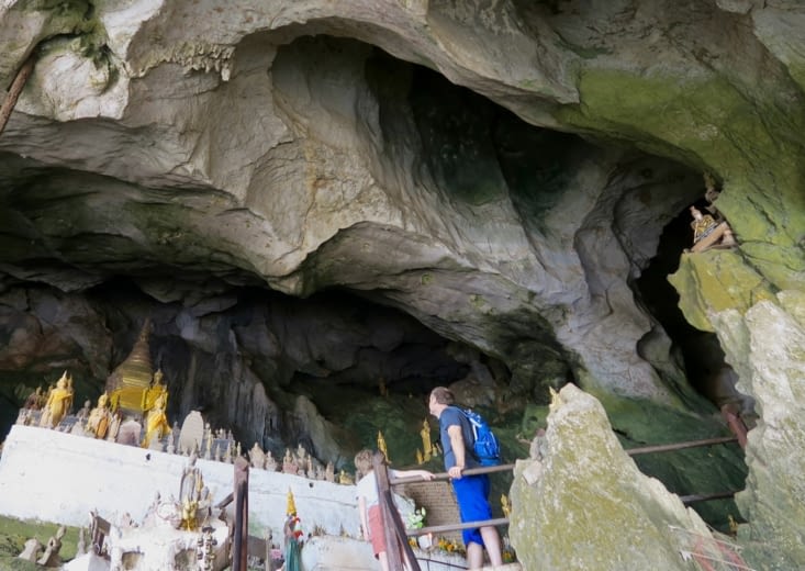 La seconde grotte, juste au-dessus du Mékong.