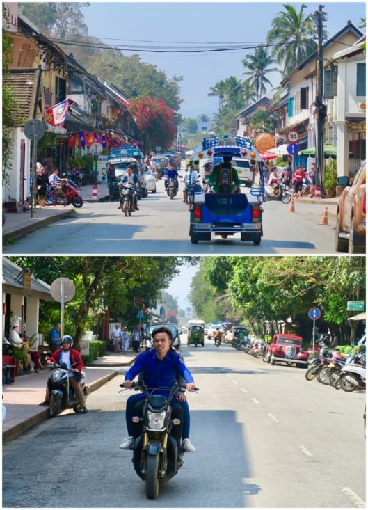 Plus tard, petite traversée de Luang Prabang en tuk tuk.