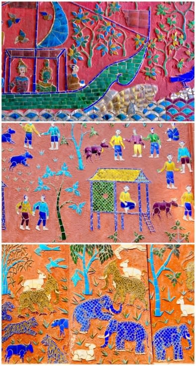 Sur les murs extérieurs de celui-ci, des mosaïques magnifiques.