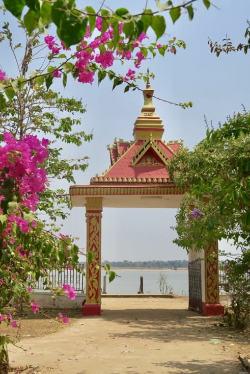Juste derrière le temple : le Mékong.