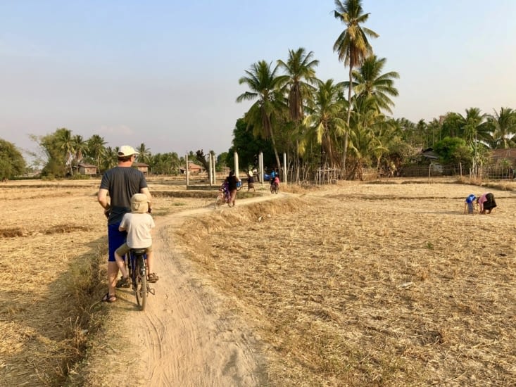 Balade à travers les rizières.