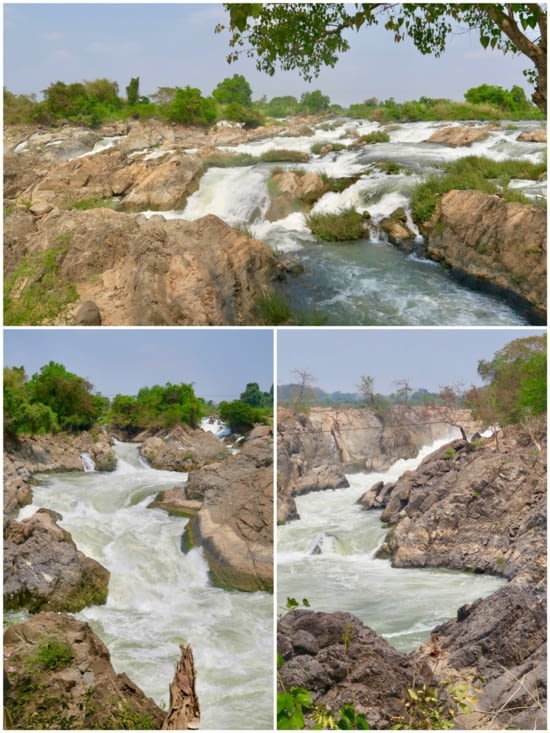 Les fameuses chutes de Li Phi, formant des dizaines de cascades tumultueuses.