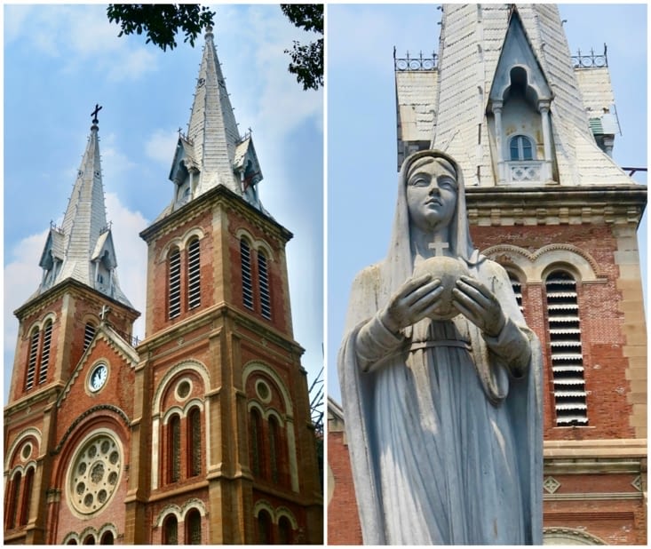 La cathédrale Notre-Dame de Saïgon, construite par les Français en 1880.