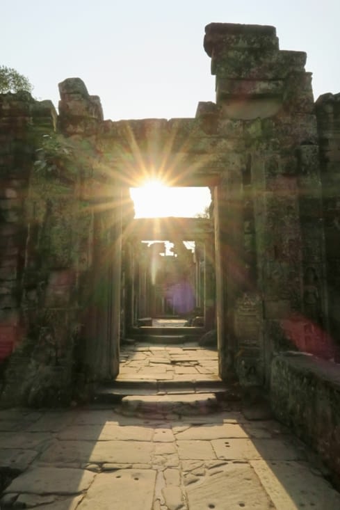 Derniers feux du soleil sur Preah Kahn.