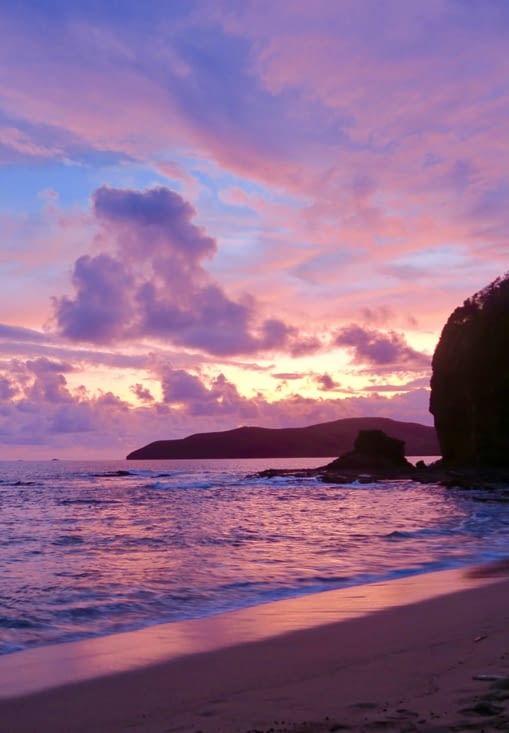 Spectacle du soir sur la baie des Tortues.