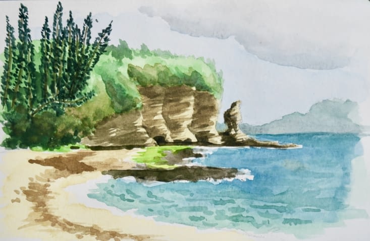 Autre point de vue, le ciel s’est un peu couvert... A droite, le rocher du Bonhomme.