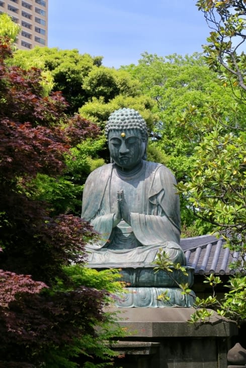 Au Tenno-ji, un grand Bouddha en bronze.