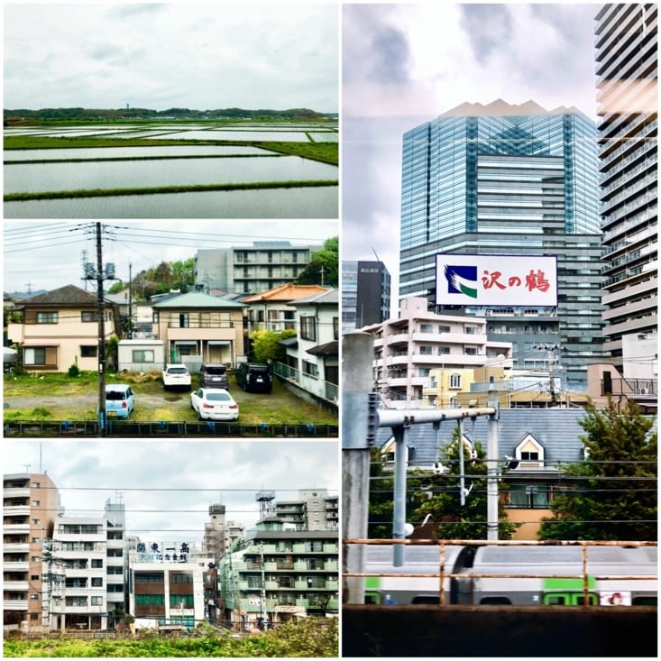 Entre l’aéroport de Narita et Tokyo, les paysages défilent.