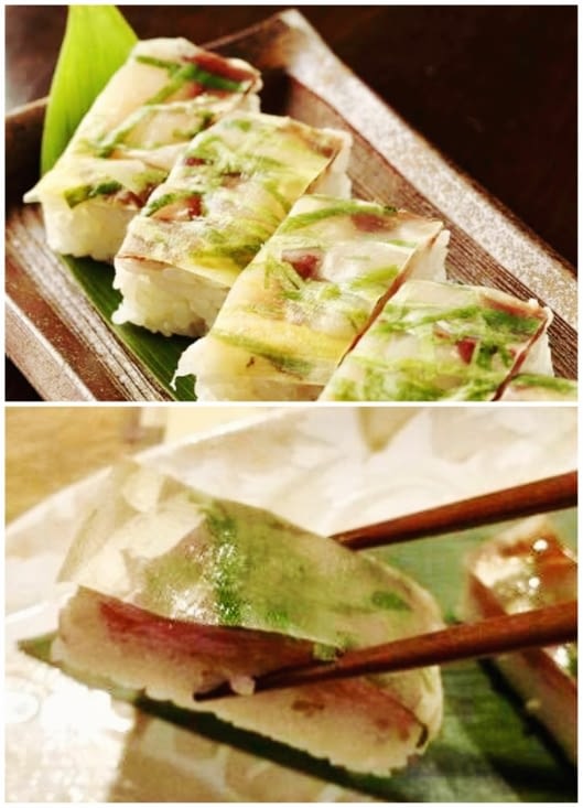 ... pour goûter aux sushis pressés, spécialité traditionnelle de Kanazawa.