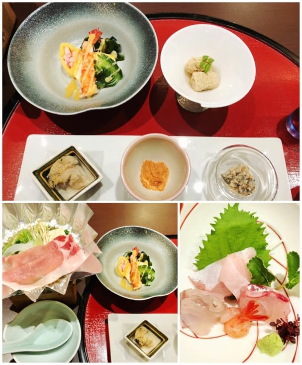 Dîner à l’hôtel, pour un repas raffiné et typiquement japonais : kaiseki ryôri.