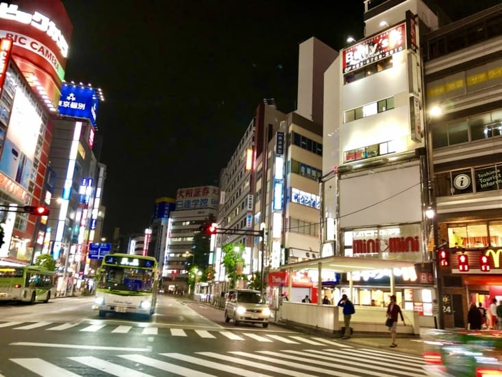 Il fait déjà nuit lorsque nous arrivons à Tokyo.