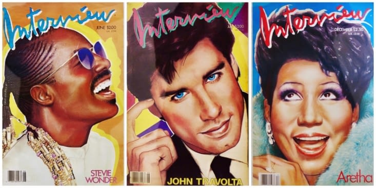 Quelques couvertures emblématiques d’Interview,