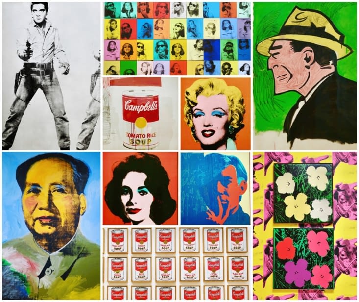 Grande expo Andy Warhol, une rétrospective sur différentes périodes de sa vie.