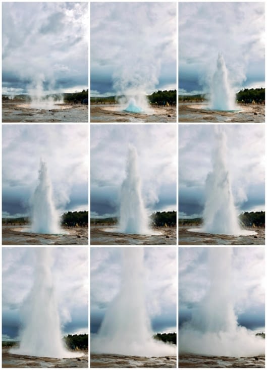 Strokkur en action, accompagné d’un bruit phénoménal,